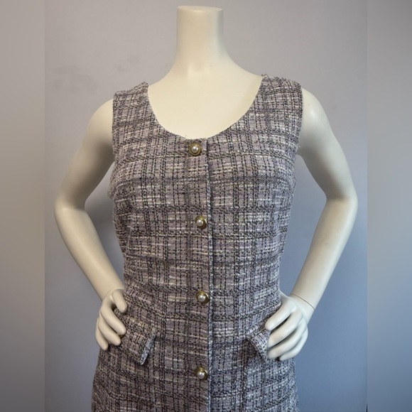 Monteau Black and Gray Tweed Mini Dress - Picture 3 of 6